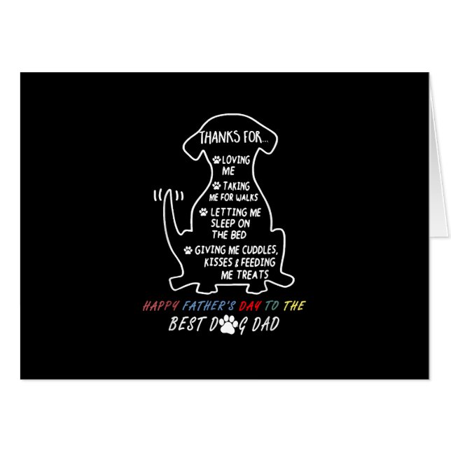 Happy Father's Day Best Dog Dad  Card (Front Horizontal)