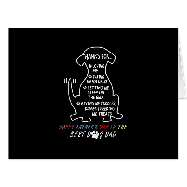 Happy Father's Day Best Dog Dad  Cards (Front Horizontal)