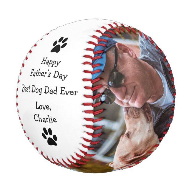 Happy Father's Day Best Dog Dad Ever Custom Photos Baseball (Angled)