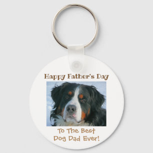Happy Father's Day Best Dog Dad Photo Keychain