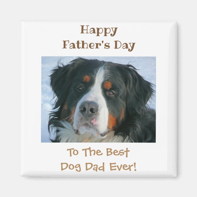 Happy Father's Day Best Dog Dad Photo Magnet (Front)