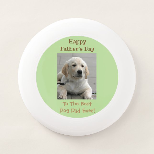 Happy Father's Day Best Dog Dad Photo Wham-O Frisbee (Front)