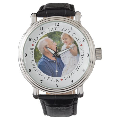 Happy Fathers Day Best Grandpa Ever Personalized  Watch