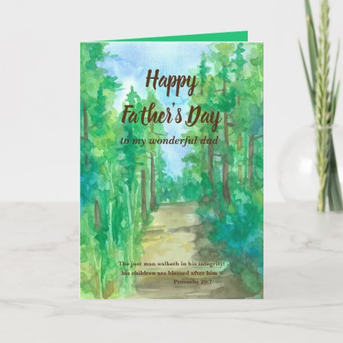 Happy Fathers Day Bible Verse Proverbs 20 Card