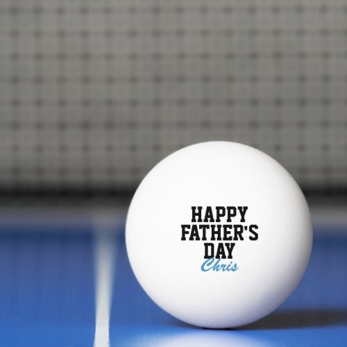 Happy Fathers Day Black and Blue Monogrammed Ping Pong Ball