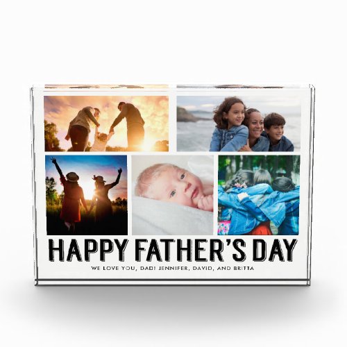 Happy Fathers Day  Black and White 5 Photo Grid