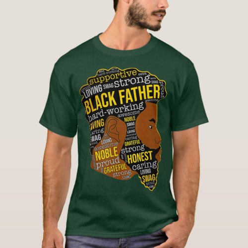 Happy Fathers Day Black Father King Afro African M T_Shirt