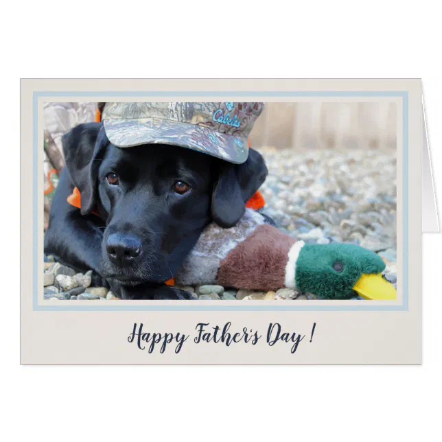 Happy Father's Day Black Labrador Cute Duck Dog - | Zazzle