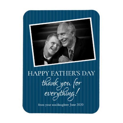 Happy Fathers Day Black White Photo Greetings Magnet