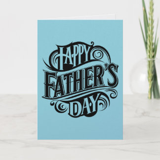 Happy Father's Day Blue Greeting Card