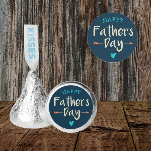 Happy Fathers Day Blue Heart Hersheys Kisses