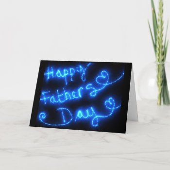 Happy Father's Day Blue Lights Card by stargiftshop at Zazzle
