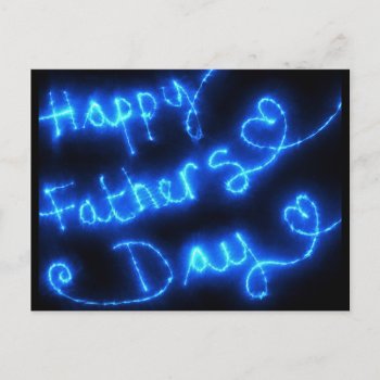 Happy Father's Day Blue Lights Postcard by stargiftshop at Zazzle