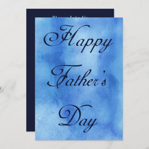 Happy Fathers Day Blue Summer Picnic Party Invitation