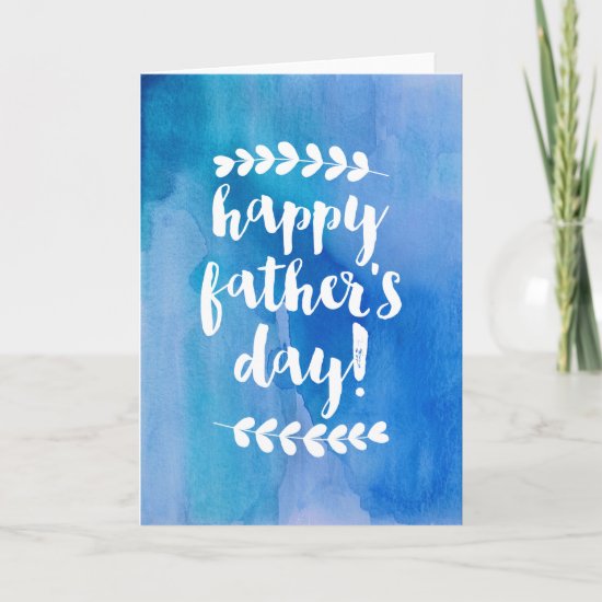 Happy Father's Day | Blue Watercolor Card