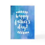 Happy Father's Day | Blue Watercolor Card Happy Father's Day | Blue Watercolor Card