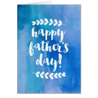 Happy Father's Day | Blue Watercolor Card