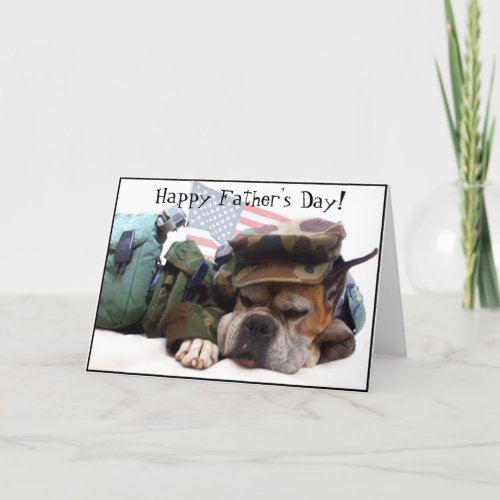 Happy Fathers Day Boxer Dog Greeting Card