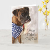 Happy Father's Day Boxer dog greeting card (Yellow Flower)