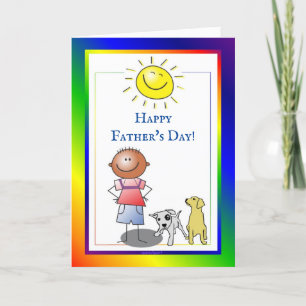 Happy Father's Day Boy And Dog Card