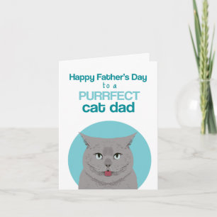 Happy Father's Day British Shorthair cat Card