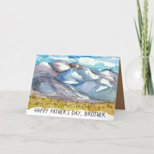 Happy Father's Day Brother Desert Mountain Range Holiday Card