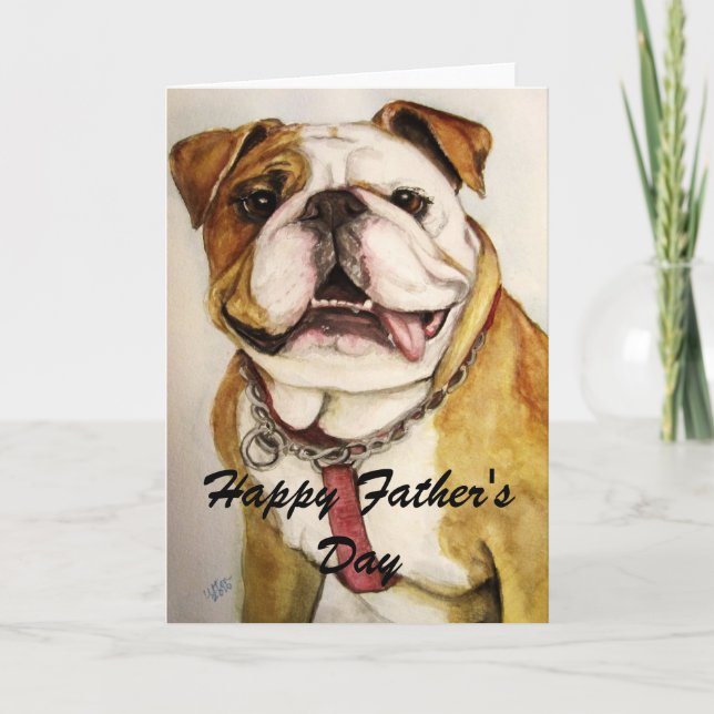 Happy Father's Day bulldog card (Front)
