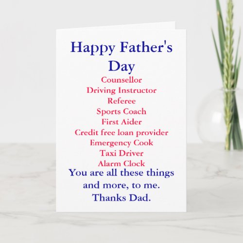 Happy Fathers Day Card