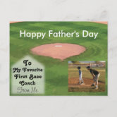 Baseball with Glove Happy Father's Day Postcard | Zazzle