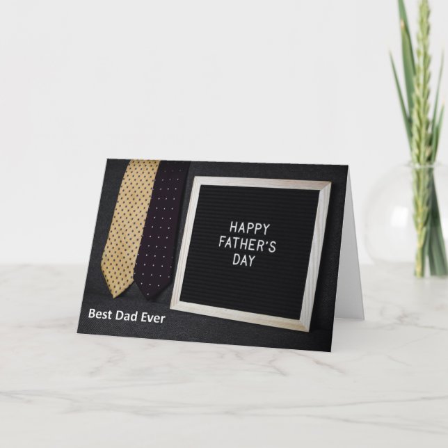 Happy Father's Day Card Best Dad Ever Black  (Front)