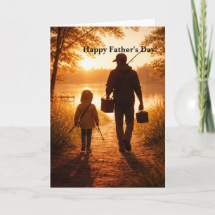 Happy Fathers Day Card - Sunrise Fishing image
