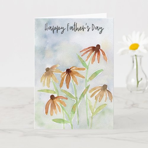 Happy Fathers Day Card Watercolor