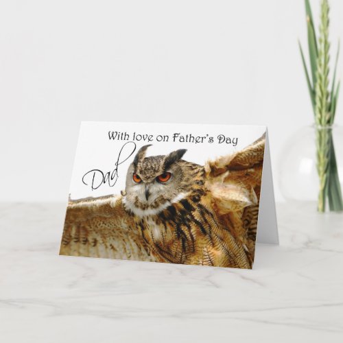 Happy Fathers Day Card with Eagle Owl