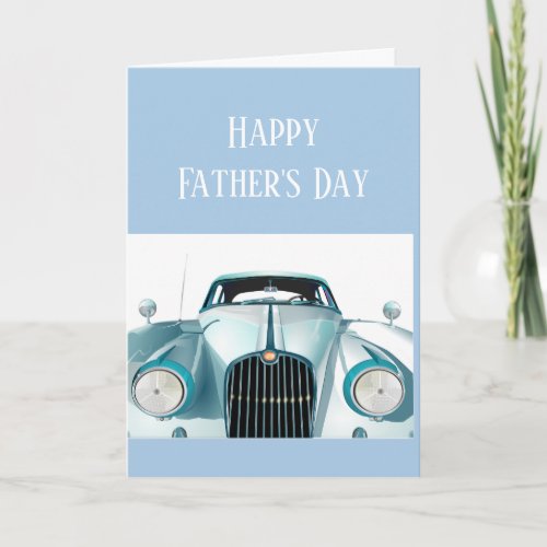 Happy Fathers Day Cars Vehicle Driving Vintage Card