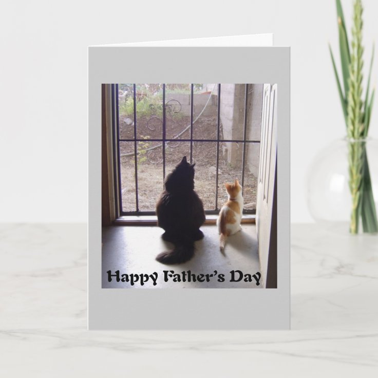 Happy Fathers Day Cat And Kitten Card | Zazzle