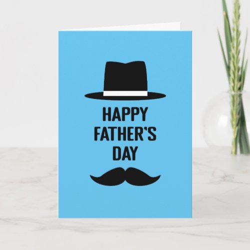 Happy Fathers Day Celebration Beard Hat Card