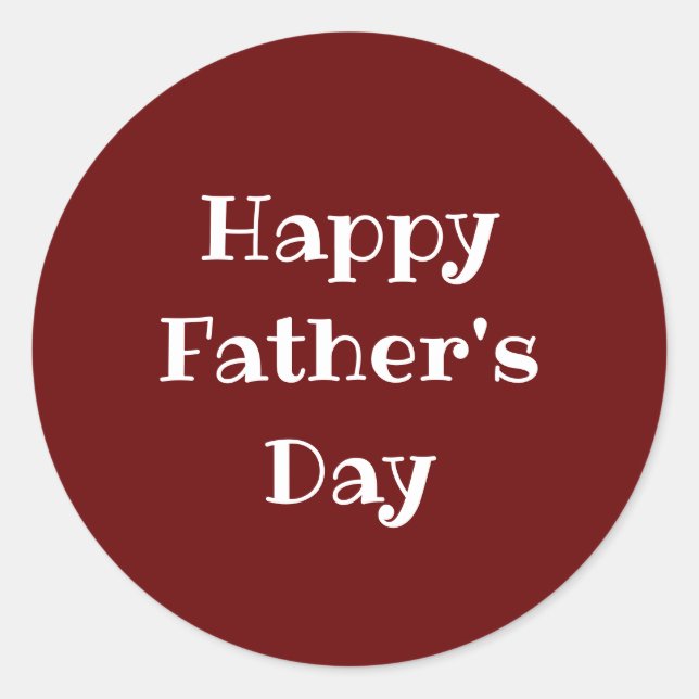 Happy Father's Day Classic Red Round Sticker (Front)
