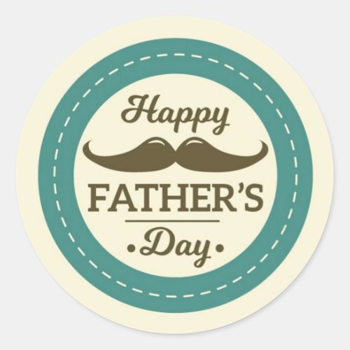 Happy Fathers Day  Classic Round Sticker