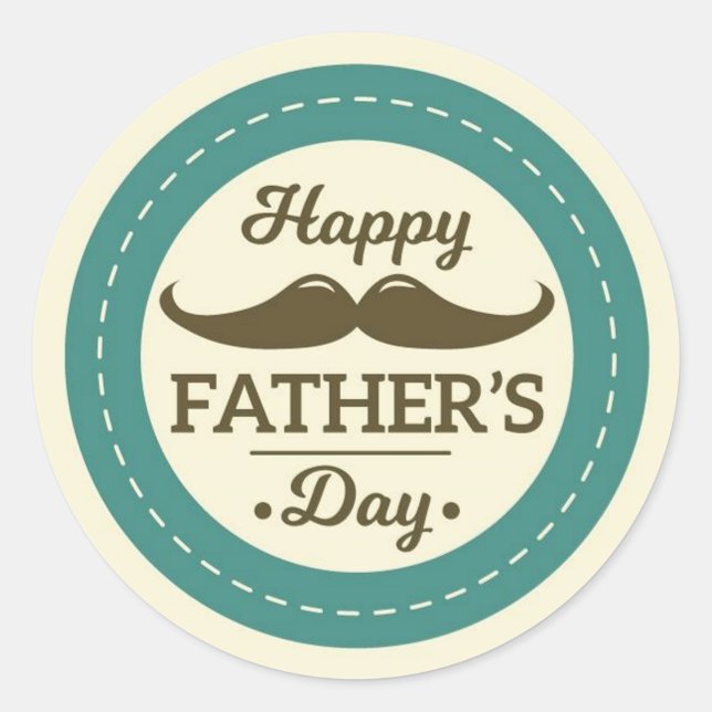 Happy Father's Day  Classic Round Sticker (Front)