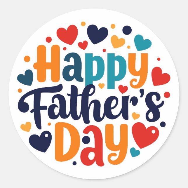 happy fathers day classic round sticker (Front)