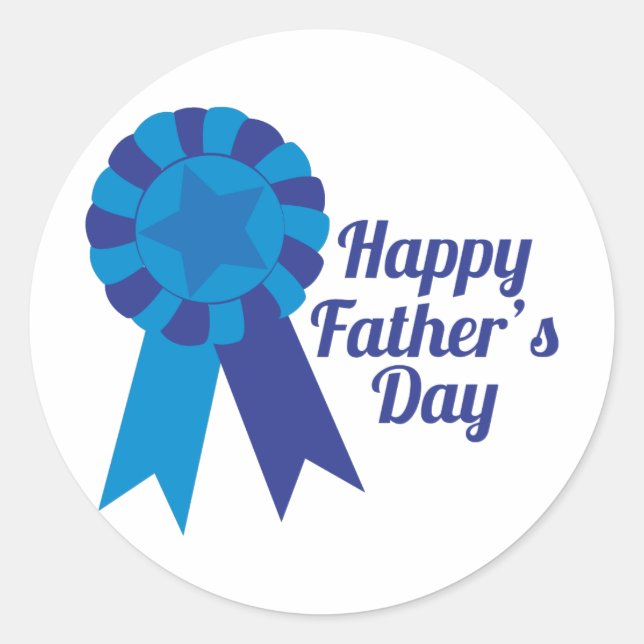 Happy Fathers Day Classic Round Sticker (Front)