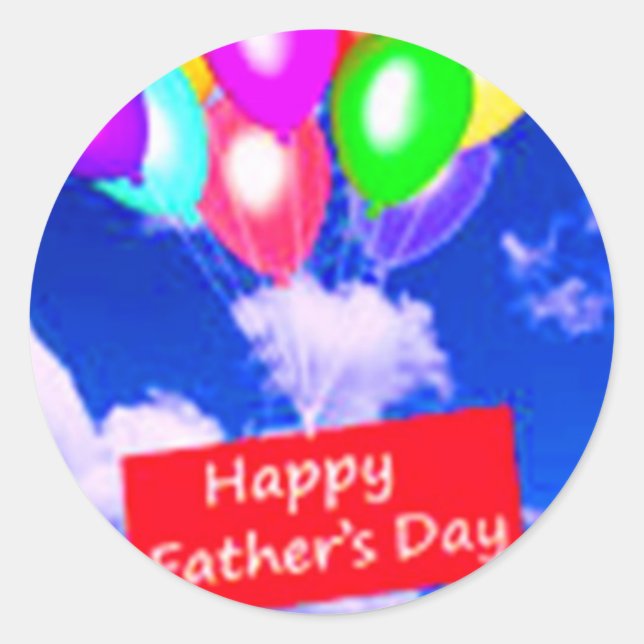 Happy Father's Day Classic Round Sticker (Front)