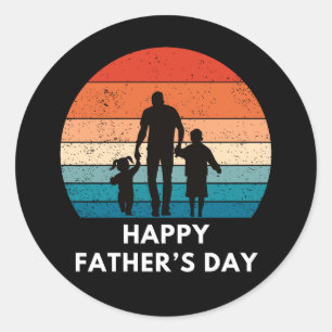 Happy fathers day classic round sticker