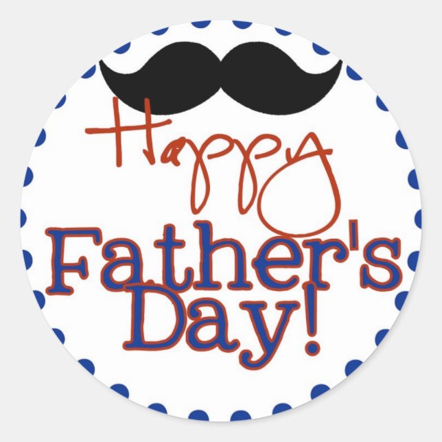 happy father's day classic round sticker (Front)