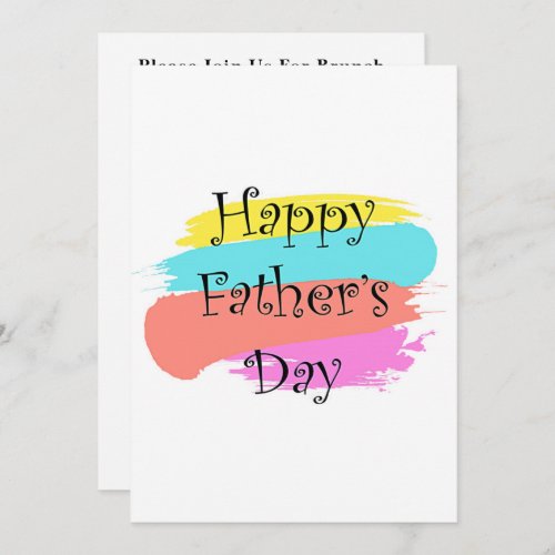 Happy Fathers Day Colorful Family Gathering Brunch Invitation