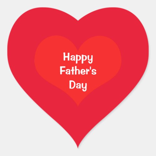 Happy Fathers Day  Colorful Heart Custom Red White Heart Sticker