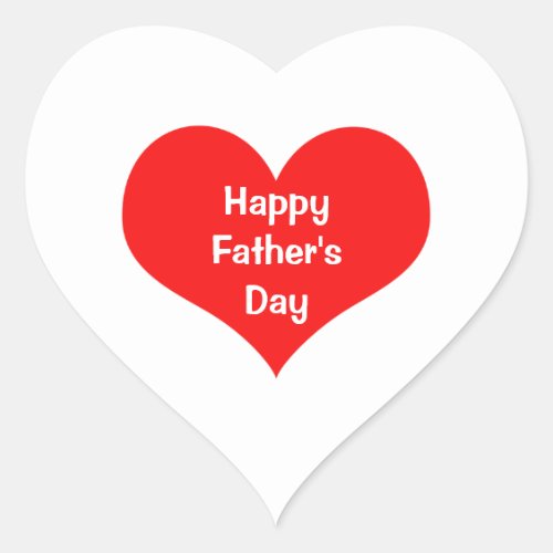 Happy Fathers Day  Colorful Heart Red White Custom Heart Sticker