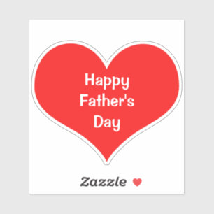 Happy Fathers Day Colorful Heart Red White Custom Sticker