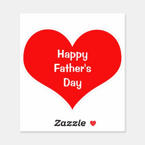 Happy Fathers Day  Colorful Heart Red White Custom Sticker
