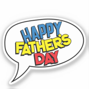 HAPPY FATHER'S DAY Comic Book Pop Art Customizable Sticker